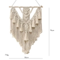 Arazzo in cotone beige fatto a mano con asta in legno, decorazione boho 55cm x 70cm - Tipo standard / Beige