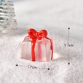 Miniature resin Christmas gift box with red bow for snow landscape decoration 1.7cm - No.14 Transparent Red Gift Box