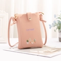 Mini sac à bandoulière rose en cuir PU avec broderie cactus et slogan GO AWAY - Cactus / Rose