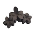 Matte dark brown flower hair claw clip with a three-flower design for women - Matte Triple Plumeria Claw [Coffee]