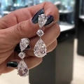 Orecchini a goccia in argento da donna con grandi zirconi scintillanti a goccia - Oro Bianco