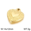 Polierter goldener Herzanhänger aus Edelstahl, 14x12mm, für DIY-Schmuckherstellung - 3D Gold Herz Anhänger (KLJ4959-Z)