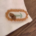 Barrette à cheveux au crochet faite main avec bordure ondulée et broderie de fleurs - Barrette Tulipe Marron