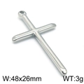 Ciondolo a croce in acciaio inossidabile lucido, 48x26mm e 3g, per creazione gioielli fai da te - Stile 6 Croce (KLJ5649-Z) / 48*26mm / Color Acciaio