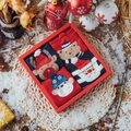 Christmas gift box with four pairs of festive cotton socks featuring reindeer and bear patterns - One Size / Santa Claus Boxed Set
