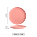 Minimalist 6 inch pink matte ceramic dinner plate with 15cm diameter for home use - 6inch / Pink