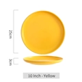 Nordic 10-inch yellow ceramic round dinner plate with 25cm diameter and glossy finish - 10" / Yellow