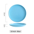10-inch matte blue ceramic dinner plate in Nordic style with 25cm diameter - 10" / Blue