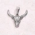 Pendentif Tête De Bœuf Big Horn (couleur Acier) | 1 Pièce/paquet / 23 X 25 Mm (ouverture : 7 X 3 Mm)
