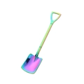Rainbow plated stainless steel shovel-shaped spoon with creative triangle handle - Rainbow Flat Shovel