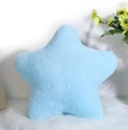 Soft light blue star plush pillow toy made of premium fabric on white fur surface - Sky Blue