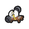 Funny broken egg weightlifter enamel pin made of zinc alloy on white background - Broken Egg Bench Press Style(QHXZ2528)