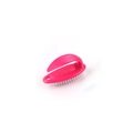 Pink double-sided medical hand brush with soft white bristles and curved handle - Iron-shaped / Rose Red