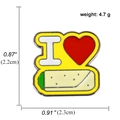 Broche en émail burrito dessin animé de 2,3x2,2 cm avec motif I heart burrito mignon - Style Burrito Cœur (A00887)