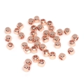 Macro shot of 14K rose gold filled square cube beads with smooth metallic finish - 4*4mm (ai-100 Pieces/Pack) / Rose Gold