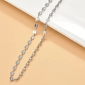 Detailed macro view of Y2K silver flat oval chain links for DIY necklace and bracelet crafting - 6# 3.8mm Pig Nose Chain (1m)