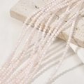 Close-up of 3mm natural white freshwater shell beads strand for DIY jewelry making - 7# Light Pink Shell Round Beads / Approx. 126pcs/3-3.5mm