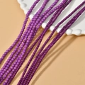 Macro detail of various purple round stone beads for DIY jewelry making on white ceramic - 11# 4mm Purple (Approx 100pcs)