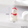 Makroansicht von beflocktem Schneemann-Anhänger mit Maßen für DIY-Schmuckzubehör - Schneemann