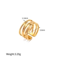 Detailansicht des 18k vergoldeten unregelmäßigen Rings mit 1,14 cm Breite und 3,29 g Gewicht - Gekreuzter Drahtschleifenstil (JDR202365)