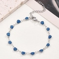 Dark Blue Sequins Heart Bracelet (steel Color)|1 Strand/package / 9.5x5mm (length:170+50mm)