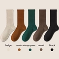 Beige + Moka + Vert Rétro + Camel + Noir / Taille Moyenne Pour Femmes 35-40 [déodorant Antibactérien]]