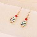 Detail of Christmas tree earrings with white enamel and colorful rhinestones - Christmas Tree with Colorful Stones