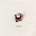 Detail of a 2.4cm x 2.8cm Santa Claus enamel brooch with alloy oil drip finish - Happy Santa Claus