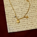 J90 ​​seashell Starfish Zircon Anklet (gold)
