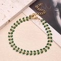 Green Leaf Bracelet (gold)|1 Strand/package / 7x6mm (length: 170+50mm)