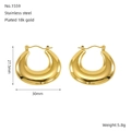 Detailmaße der 18k vergoldeten C-förmigen Edelstahl-Ohrringe, Größe 27,5 x 30 mm - Sichel-C-Form-Stil (No.1559)