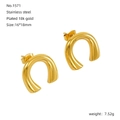 18K vergoldete U-förmige Edelstahl-Creolen 16x18mm für Damen, minimalistischer Stil - Gold