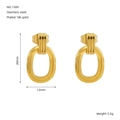 Gouden ovale dubbele ring oorbellen van 18k verguld roestvrij staal, 20mm x 12mm - 20mm*12mm / Goud