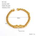 Bracciale a catena cubana in acciaio inossidabile dorato con ciondolo infinito placcato oro 18k - Simbolo dell'Infinito (ZYG1642) / Oro