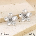 Orecchini a petalo in argento e acciaio inossidabile placcato oro 18 carati - Stile M Design Floreale (KE115942-KFC) / Argento