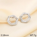Pendientes geométricos de acero inoxidable plateado con brillantes piedras strass - Estilo A Color Acero (KE114141-KFC)