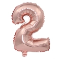 Elegance 16-inch rose gold foil balloon in number 2 shape for birthday party events - Number 2 / 16" / Rose Gold