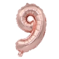 16-inch rose gold number 9 aluminum foil balloon for birthday party decorations - Number 9 / 16" / Rose Gold