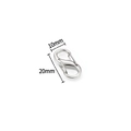 Détail d'un fermoir en S de 10x20mm en acier inoxydable pour création de bijoux - Couleur Acier 3D 20mm