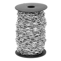 Dettaglio catena quadrata in acciaio inossidabile da 8mm su bobina di plastica nera - Colore Acciaio - Larghezza 8mm * 1m