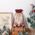 Sacchetto regalo di Natale in juta con corna di renna rosse e chiusura a coulisse - Sacchetto Con Coulisse Stile Doppia Renna