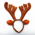 Brauner Rentiergeweih-Haarreif mit Ohren für Weihnachtsfeiern und Cosplay-Kostüme - Braune Ohren Geweih