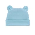 Light blue infant knit beanie with cute bear ears and comfortable cuffed brim - Blue