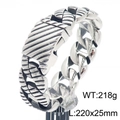 Bracciale cubano punk da 25mm in acciaio argento per uomo, peso 218g e lunghezza 220mm - 25mm Color Acciaio Argento (KB1862282-KJX)