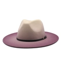 Chapeau Fedora style britannique avec dégradé, large bord et sangle à boucle en métal - M (56-58cm) / Dégradé Violet