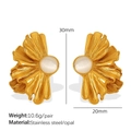 Goldene weiße Opal-Ohrringe