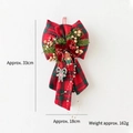 Fiocco per albero di Natale a quadri rossi e verdi con omino di pan di zenzero - Fiocco piccolo a quadretti con pan di zenzero B (18x33cm)