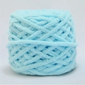 Light blue chunky chenille yarn ball for DIY knitting and handmade crochet projects - Aqua Blue