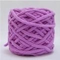 Soft purple chunky chenille yarn ball for DIY hand knitting and crochet projects - Light Purple