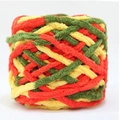 Filato grosso di ciniglia colorato in rosso verde e giallo per progetti fai da te - Giallo Verde Arancione